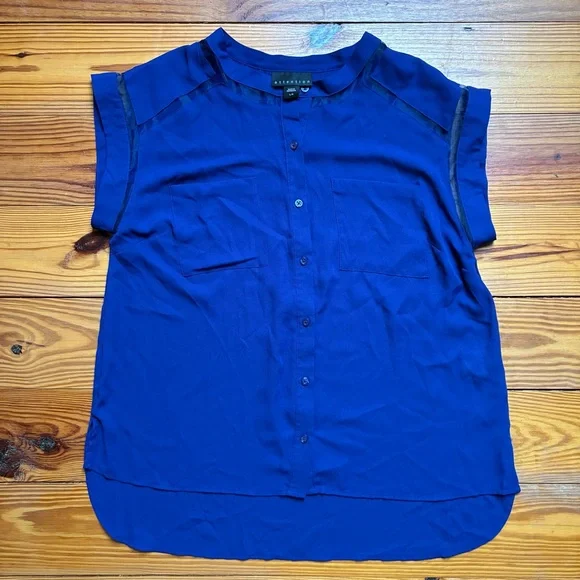 Attention Royal Blue Women's Blouse, L, EUC - Picture 3 of 10